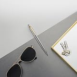 Parker Jotter Ballpoint Pen Stainless Steel Golden Trim Medium Point Blue Ink view 5