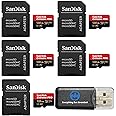 SanDisk 128GB Micro SDXC Extreme Pro Memory Card (Five Pack) Works with GoPro Hero 7 Black, Silver, Hero7 White UHS-1 U3 A2 Bundle with (1) Everything But Stromboli Micro Card Reader