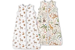 TOTBASIC Toddler Sleep Sacks 2T-3T-4T, 0.5 TOG Light Summer Wearable Blankets, Extra Long XL Sleeping Bags, 2 Pack