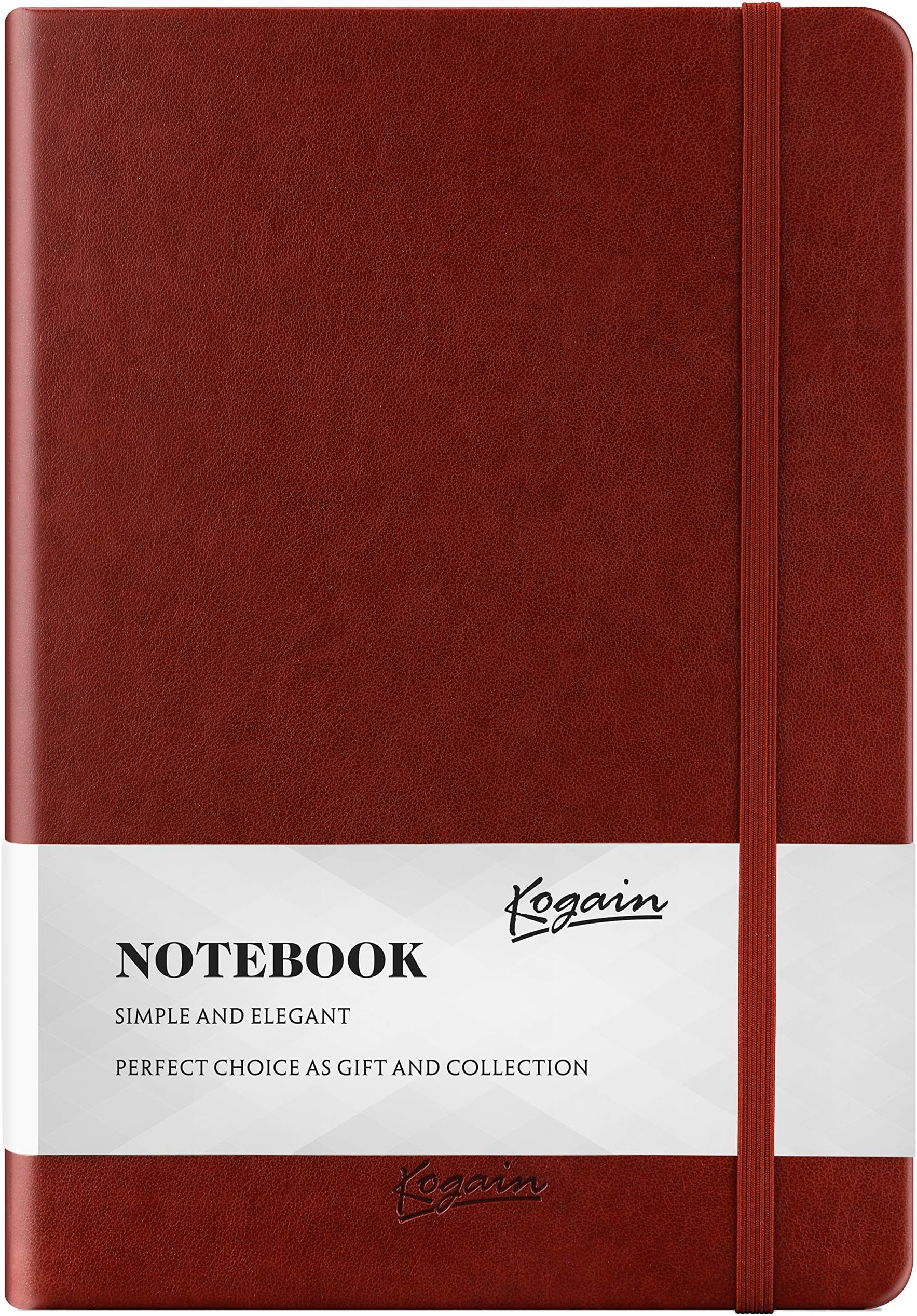 Bullet Dotted Journal, Numbered Pages Hardcover A5 Notebook with Inner Pocket, 5.8" x 8.5", 120GSM Premium Thick Paper, Smooth Leather Cover Journal for Men and Women by Kogain