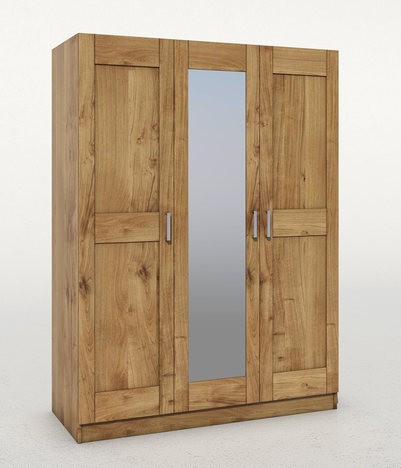 Kleiderschrank Wildeiche Teilmassiv Geolt 3 Turig Mit Spiegel Amazon De Kuche Haushalt