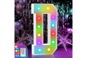 ZEELY 4FT Colorful Marquee Light Up Letters - Large Name Letters, Marry Me, Baby, Love - 18 Color Modes with Remote