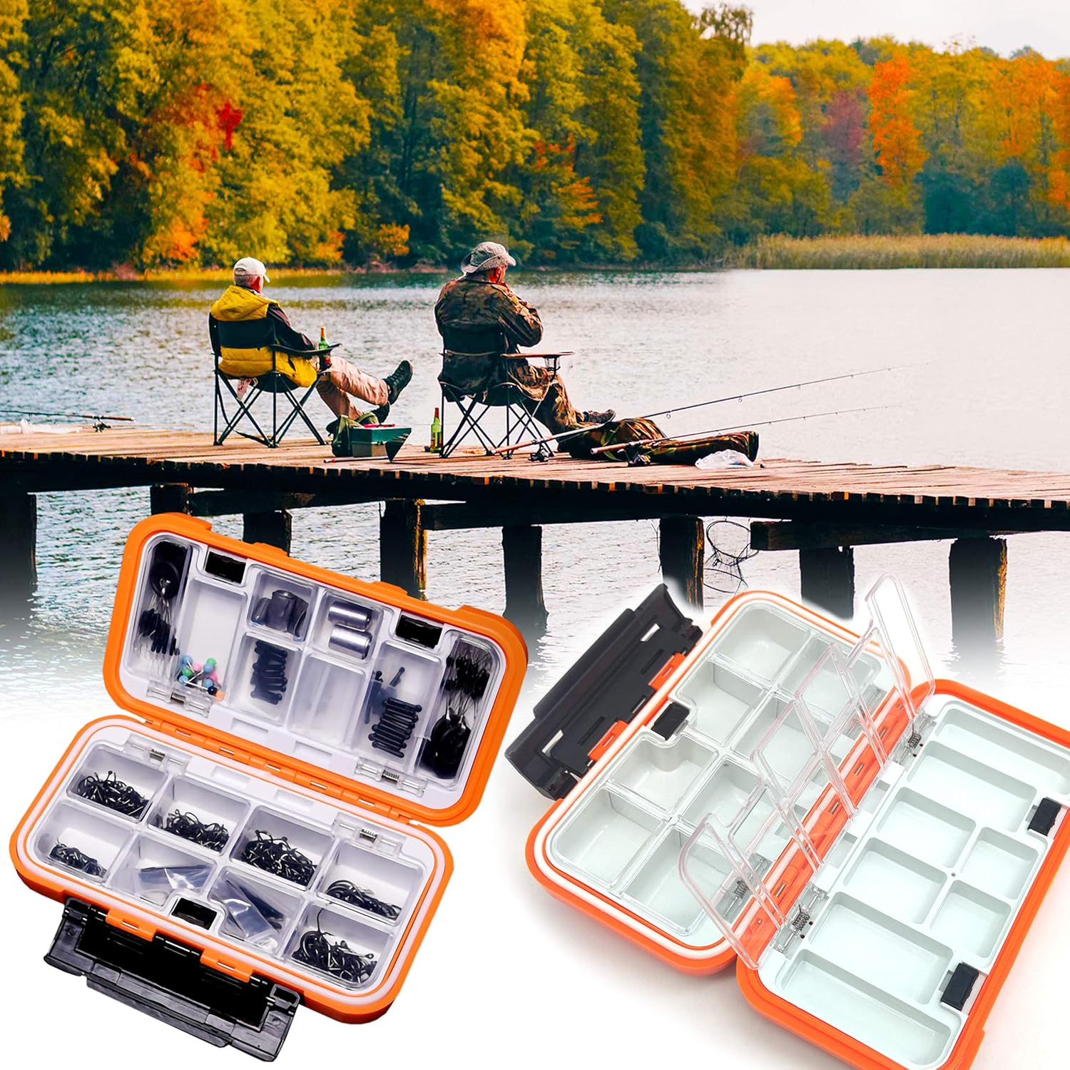 Fishing Tackle Bait Storage Boxes, Waterproof Portable Double-Sided Lure Hook Organizer, Mini Utility Lures Fishing Box: Home Improvement
