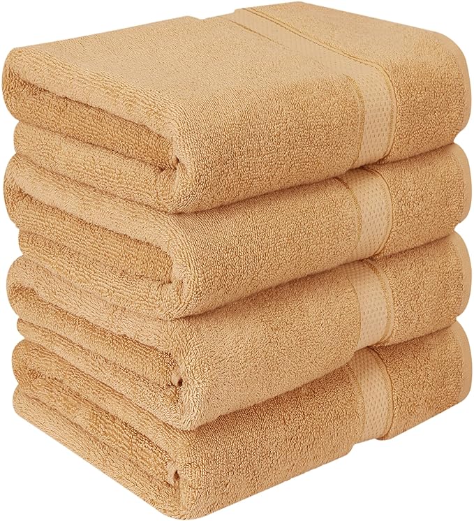 600 GSM Luxury Cotton Bath Towels (4 Pack, 27 x 54 Inch) by Utopia