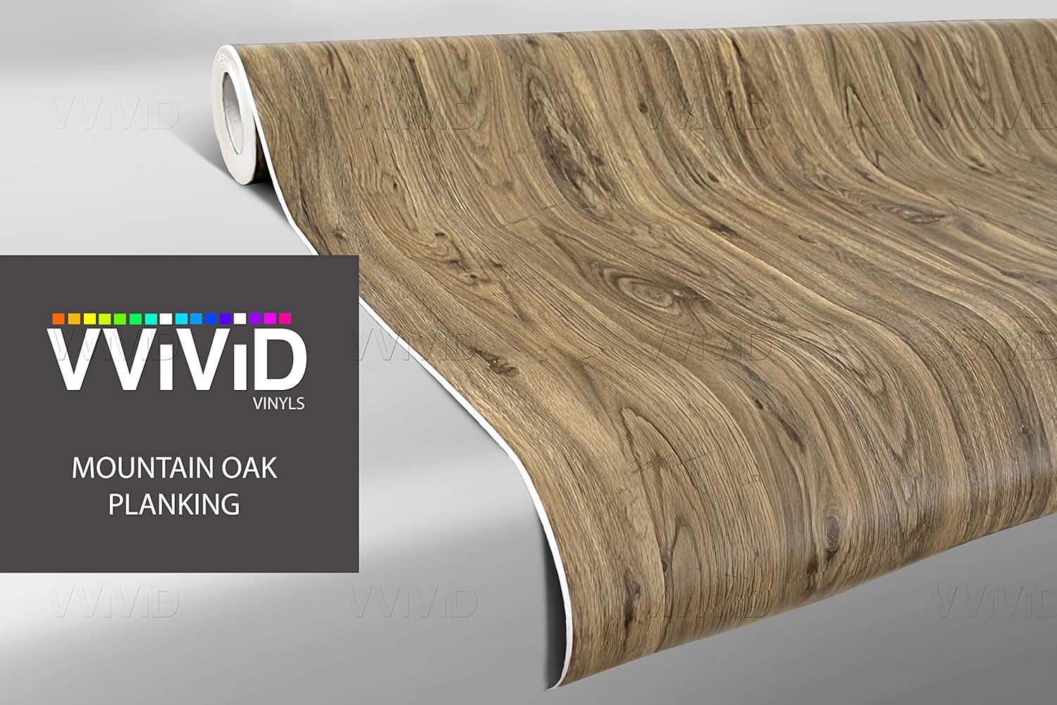 VVIVID Mountain Oak Wood Grain Faux Finish Textured Vinyl