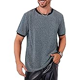 OLEMEK Men's Sparkly Tee Short Sleeve Glittery T Shirt Rave Party Nightclub Top