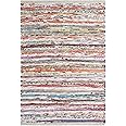 COTTON CRAFT Cotton Chindi Rag Rug - Boho Farmhouse Rustic Area Accent Throw Rug - Handwoven Reversible Natural Recycled Yarn Carpet - Living Room Kitchen Entrance Home Gift - 20 x 32 in - Multi Color