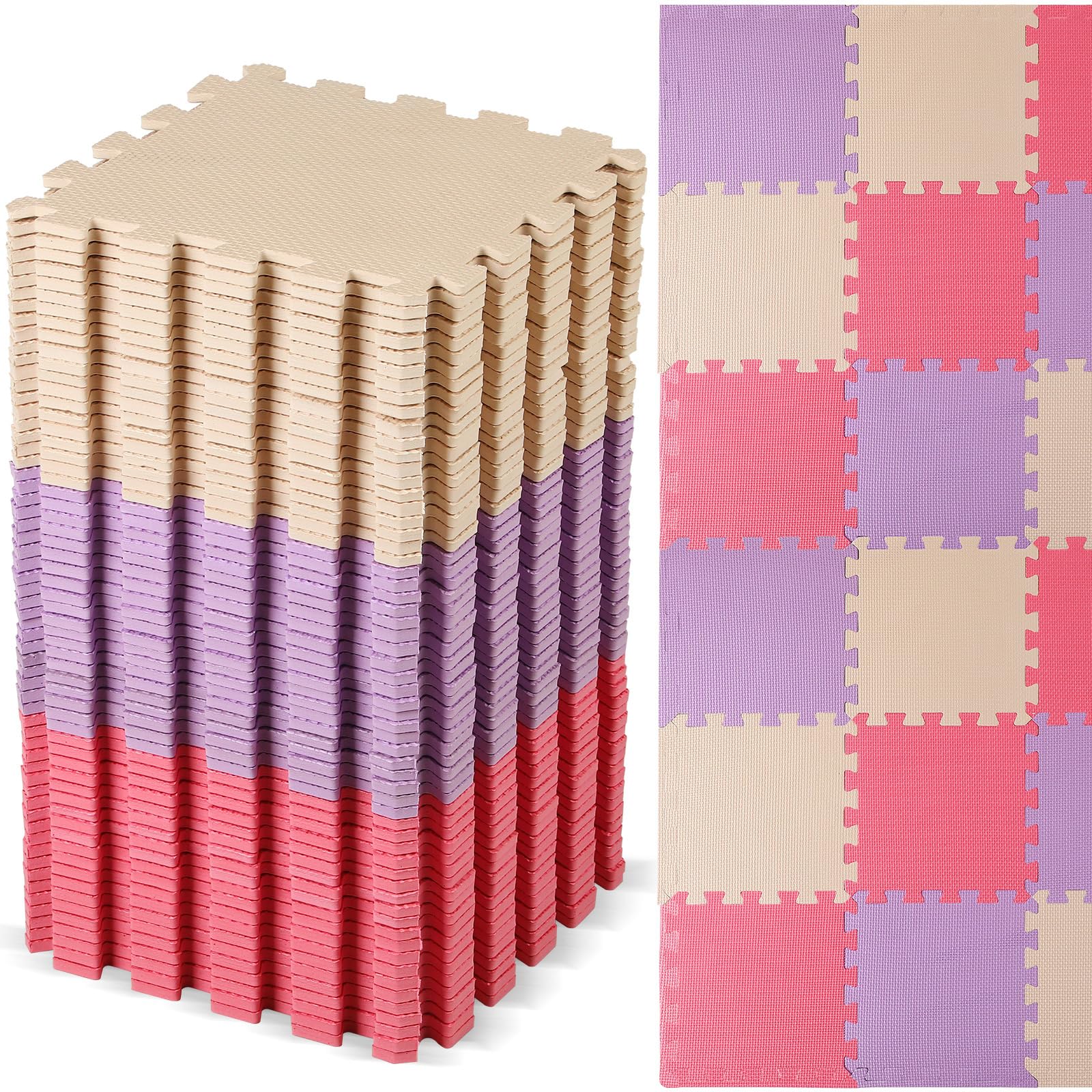 EVA Foam Mat 60-Piece Kids Foam Play Mat - Soft Interlocking Tiles For ...