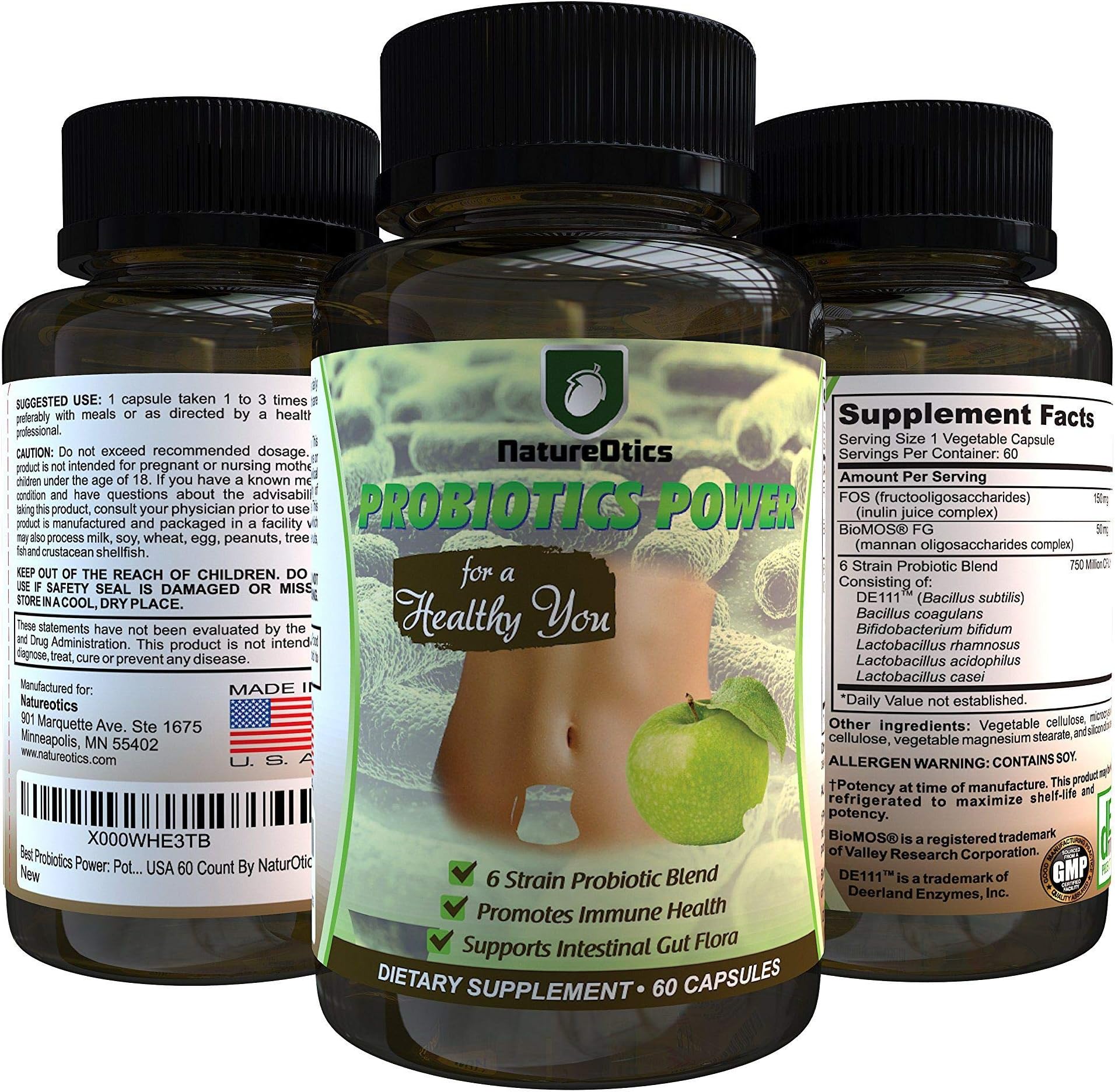Probiotics Nutritional Supplements – Powerful Potent Formula, Long Shelf Life, 30 Times More Powerful Than Standard– 60 Days Supply by NaturOtics