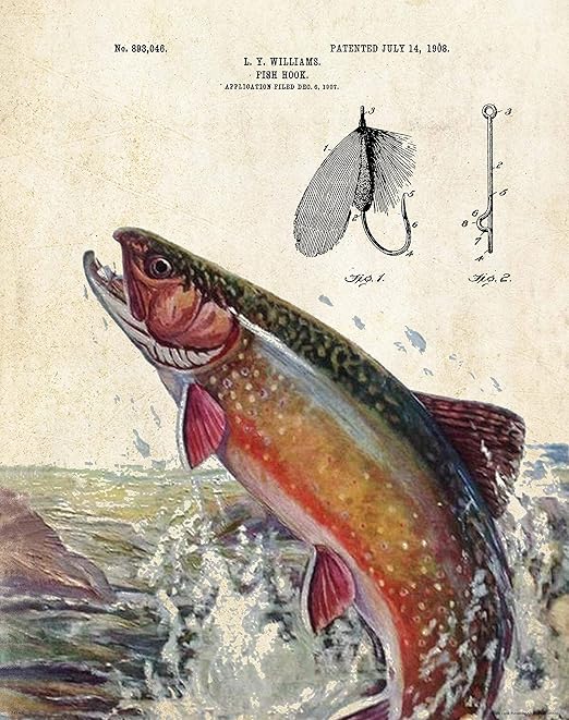 Amazon Com Apple Creek Antique Fly Fishing Lure Patent Art Print