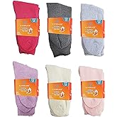 Winterlace 6 Pairs Thick Thermal Socks, Plus Size Womens Brushed Interior Warm Winter Cushioned Crew