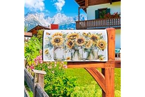 KORHLEOH Sunflower Magnetic Mailbox-Covers Mailbox-Wraps - Floral Decorative Post-Letter-Box-Wraps Farmhouse Decor Standard 21" X 18"