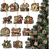 Vercraft 36 Pcs Western Cowboy Ornaments Wooden Western Tree Decorations Cowboy Wild West Hanging Ornaments Cowhide Cactus Sheriff Wood Pendant Sign for Tree Home Decor