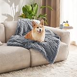 Bedsure Waterproof Dog Blanket Medium 80x100cm Grey - Calming Fleece Pet Throw view 6