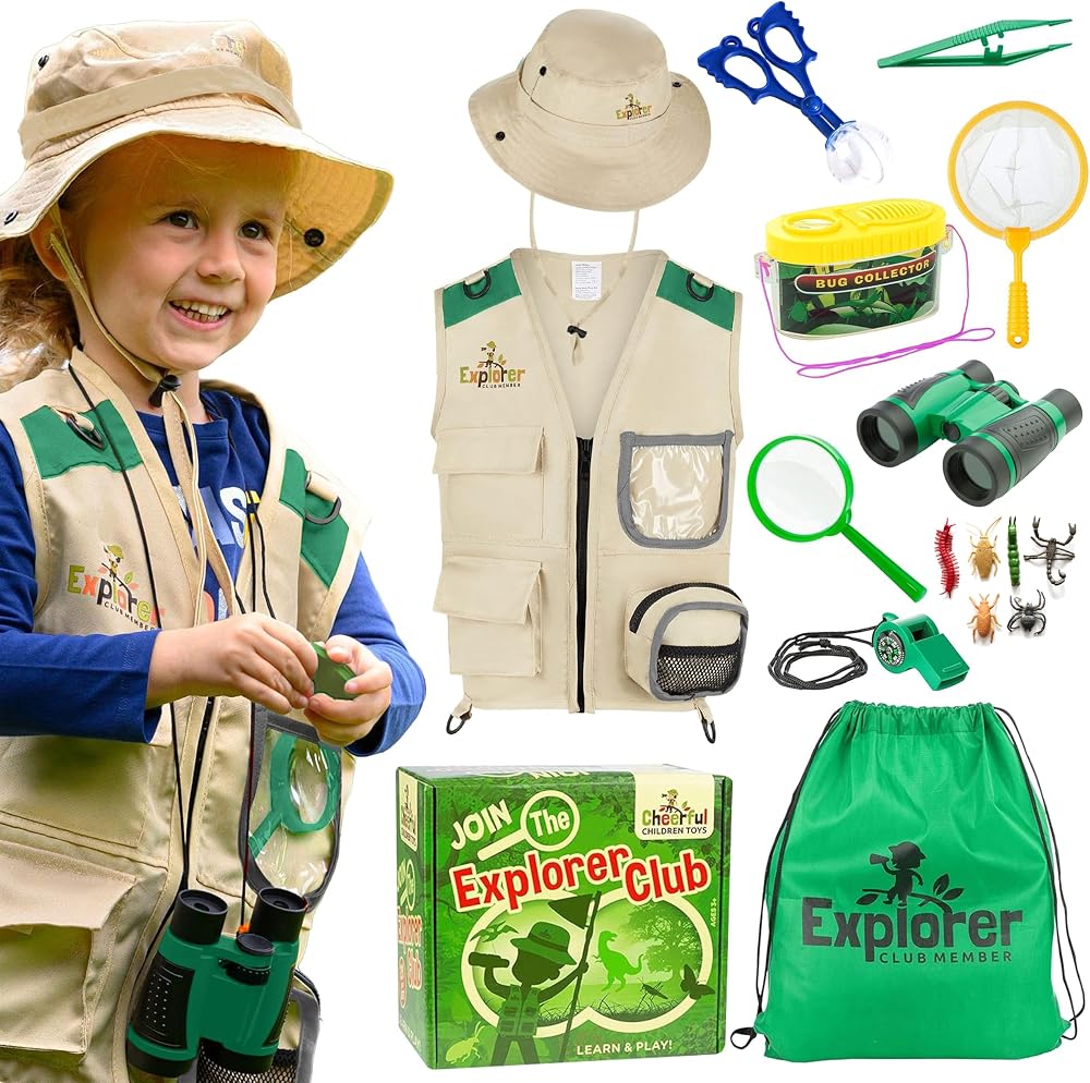 Cheerful Children Toys Premium Kids Explorer Kit Green 21-Piece Set