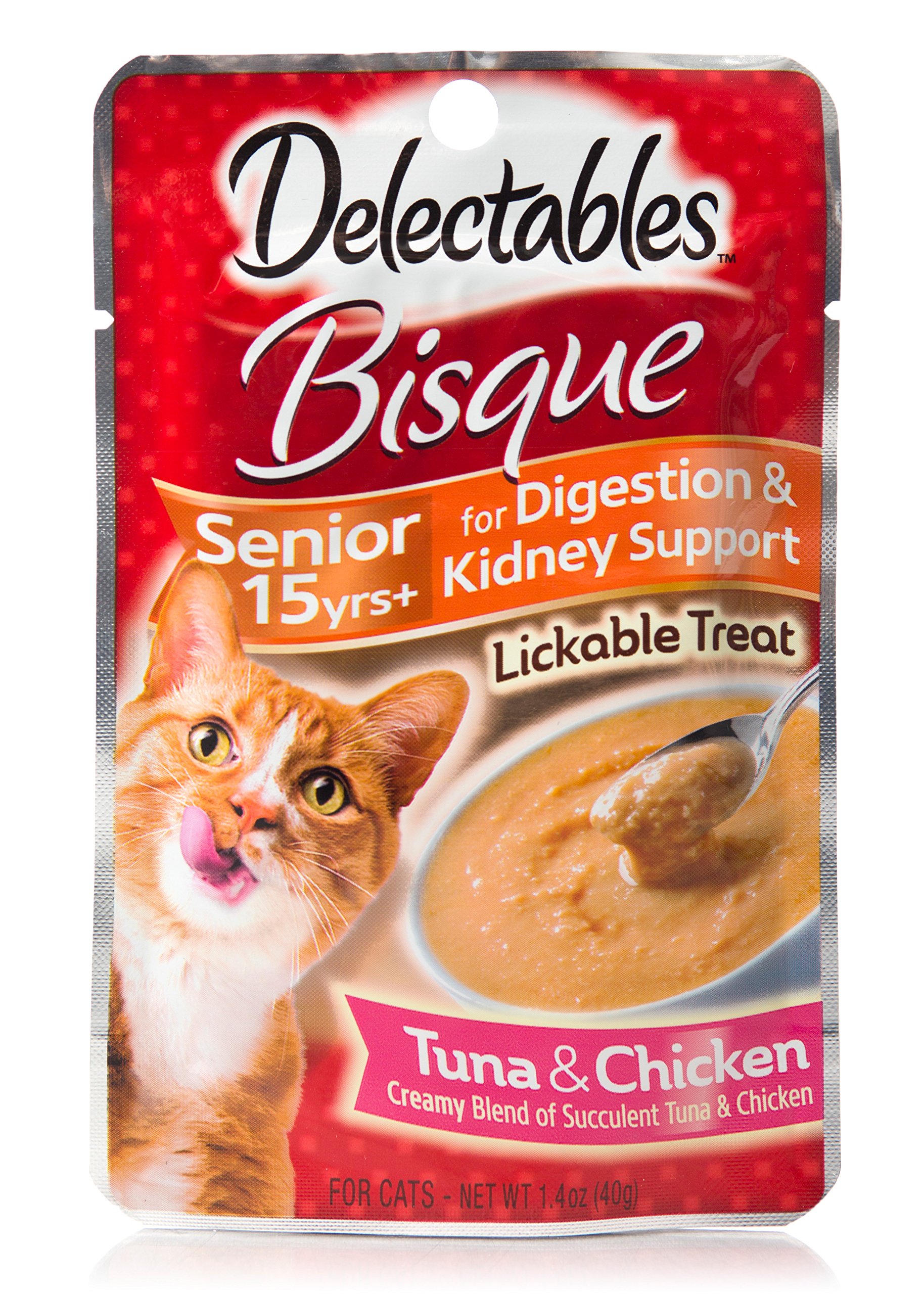 Delectables Bisque Senior 15 Years+ Lickable Wet Cat Treats Tuna