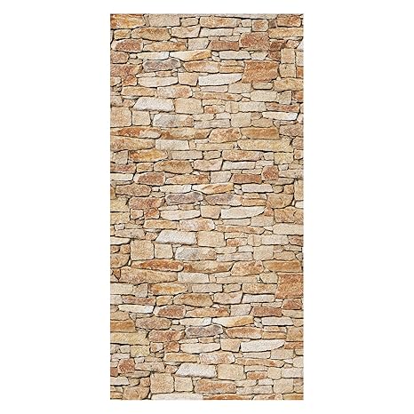 wandmotiv24 Türtapete Natursteinmauer Hell Tapete Tür Türaufkleber Türbild Aufkleber 100 x 200cm (B x H) - Dekorfolie selbstk