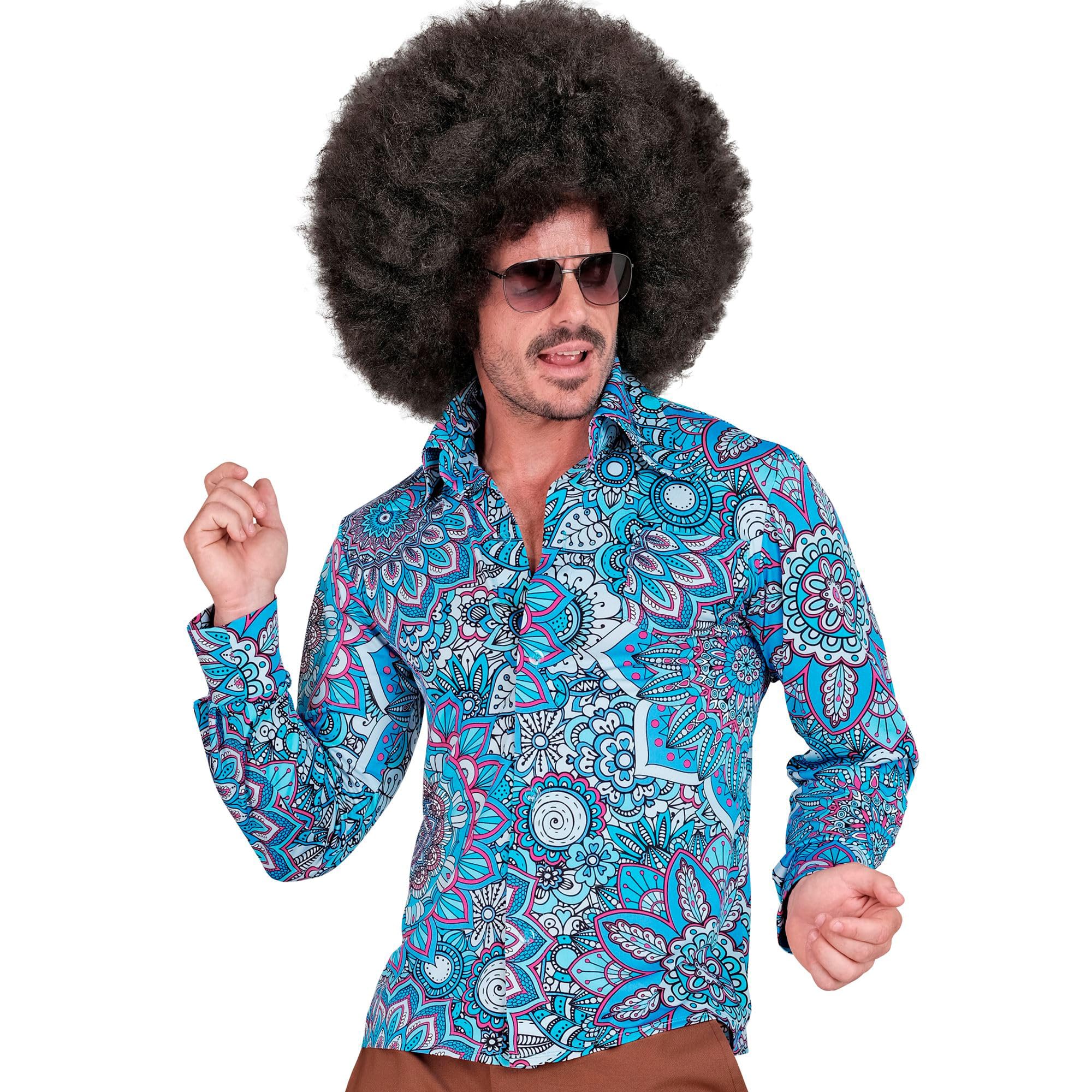Widmann MILANO PARTY FASHION - 60s Shirt for Men, Hippie, Reggae, Flower Power, Disco Fever, Schlagermove