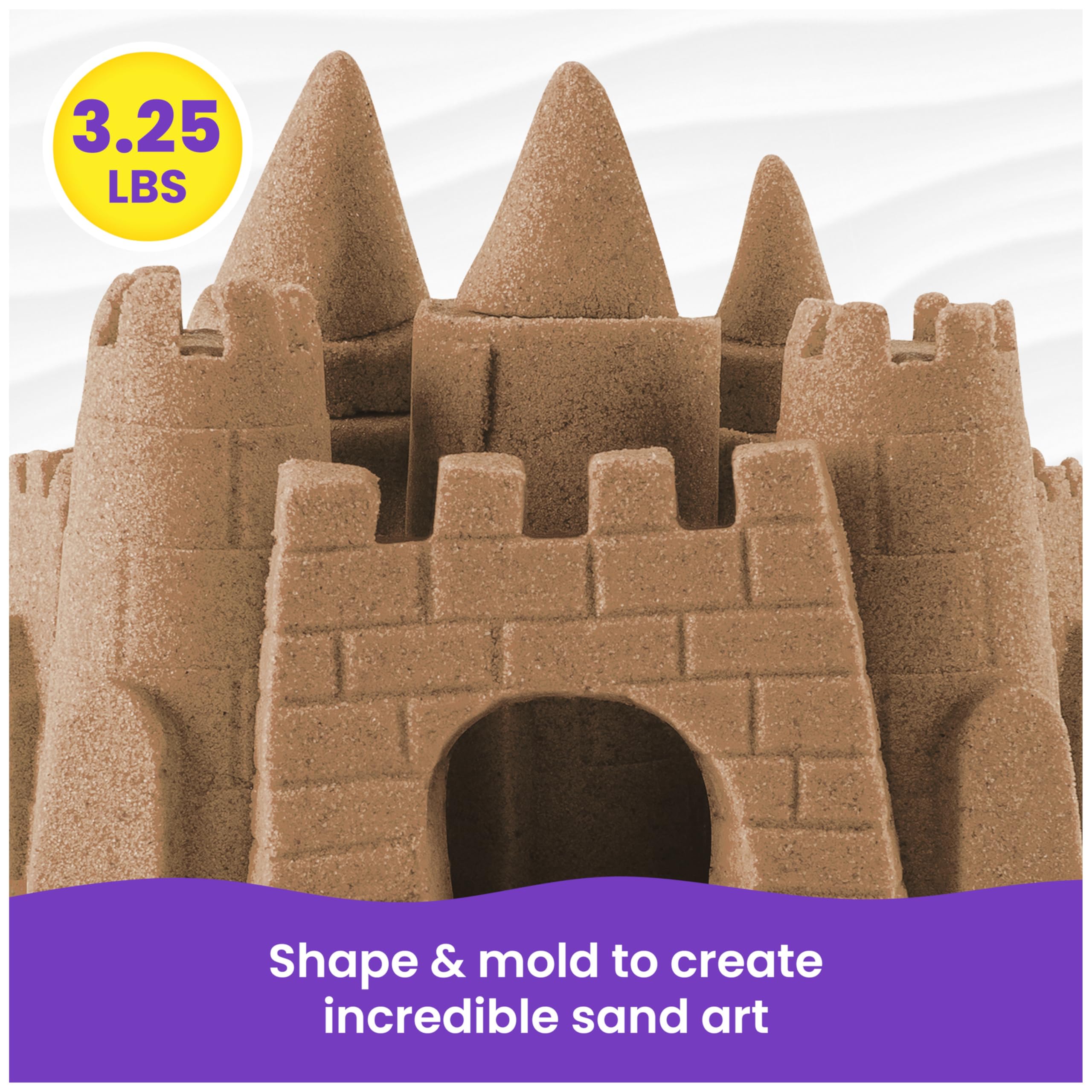 Kinetic Sand 3.25lbs Beach Play Sand, Amazon Exclusive, Resealable Bag (Packaging May Vary), Sensory Toys, Holiday Gifts & Stocking Stuffers for Kids Ages 3 and up