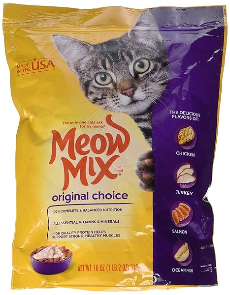 MEOW MIX ORIGINAL DRY CAT FOOD, 18-OUNCE