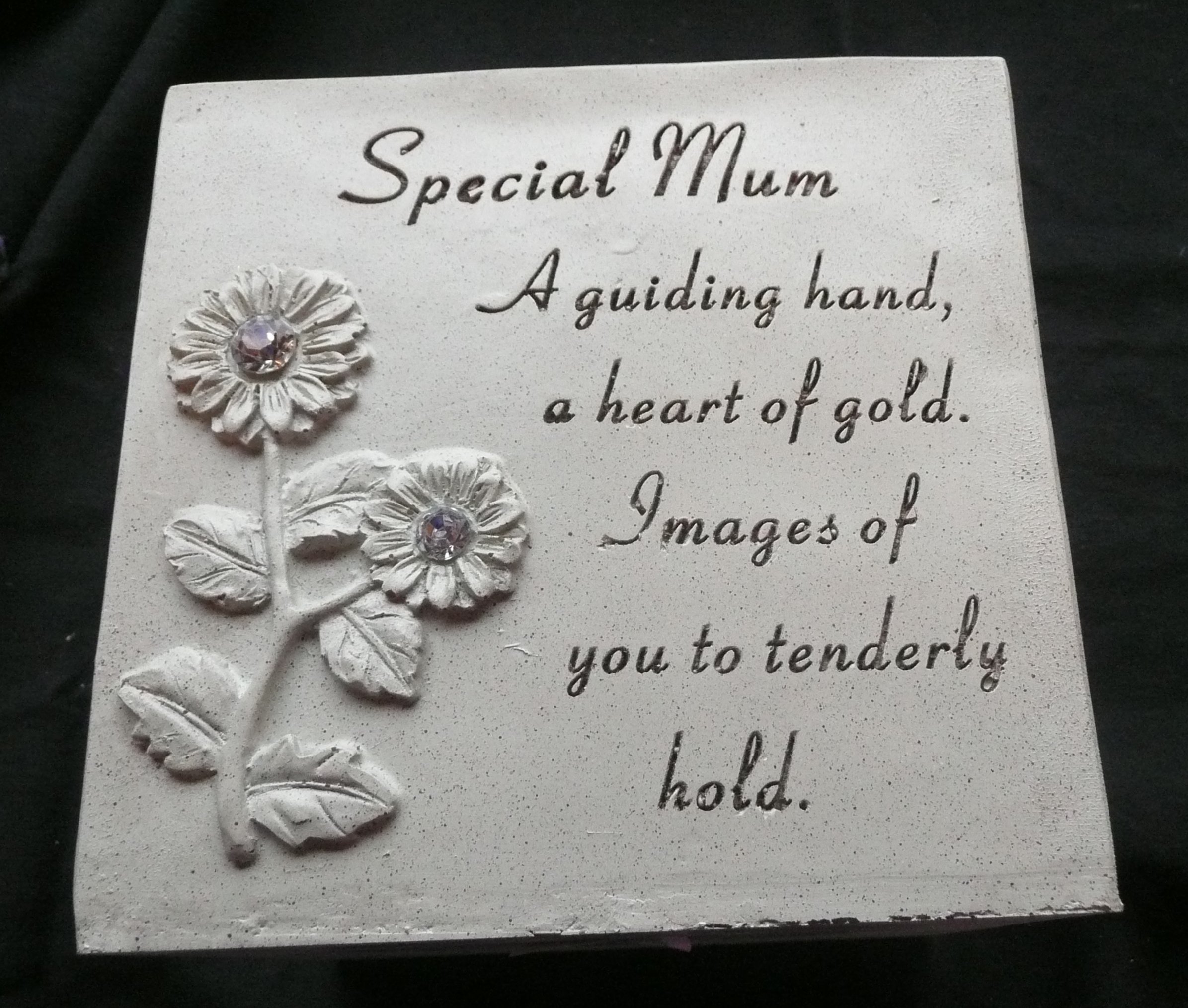 Mum Rose Bowl (Vase) memorial Ornament sunflowers & diamantes