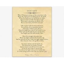 Amazon.com: Wallbuddy Don't Quit Poem Don't Quit Motivational Poem  Inspiring Poem Motivating Poem Inspirational Poem Positive Poster Poem  Poster Poetry Poster (8 x 10, Parchment) : Baby