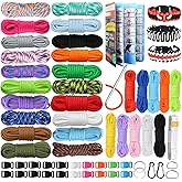 WEREWOLVES Paracord 550, 4MM Paracord 20 Colors & 2MM Micro Paracord Rope 10 Colors with Instructions Book, Paracord Bracelet Combo Crafting Kits, Parachute Cord and Complete Accessories