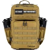 WOLFpak 45L Athletic Gym Backpack - Durable 1000D Waterproof Oxford Material with MOLLE Webbing, Laptop Pocket