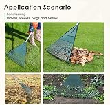 Garden Leaf Rake Adjustable 107-153cm 22 Tines Plastic Head view 7