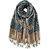 FURTALK Reversible Paisley Pashmina Shawl Wraps for Women Soft Exotic Indian Rave Scarf for Evening Dress Festival Scarves