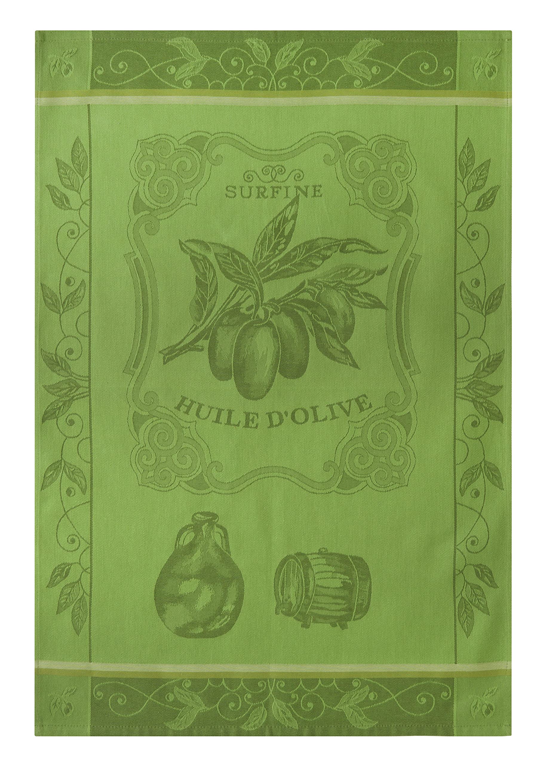 Coucke Printed Cotton Jacquard Tea Towel, Oil Bottle, 50 x 75 cm