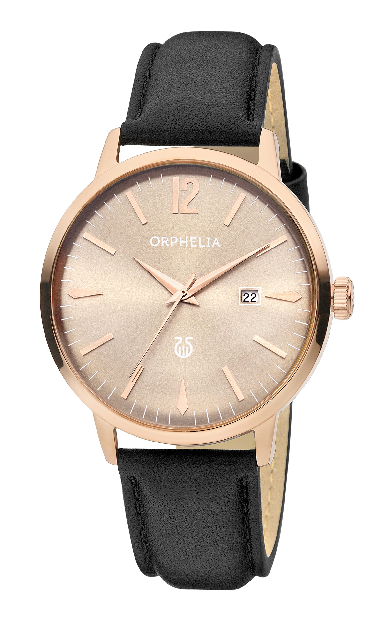 Orphelia Zoom Men's Quartz Watch with Grey Dial Analogue Display and Black Leather Strap 61604
