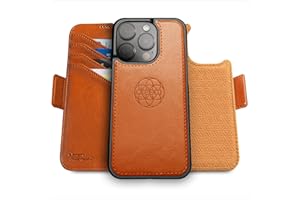 Dreem for iPhone 16 Pro Max Case Wallet, Revolutionary Phone Stand, Vegan Leather, MagSafe-Fit, Magnetic Detachable Flip Cover, RFID Blocking Card Holder, Gift-Box [Fibonacci:Caramel]