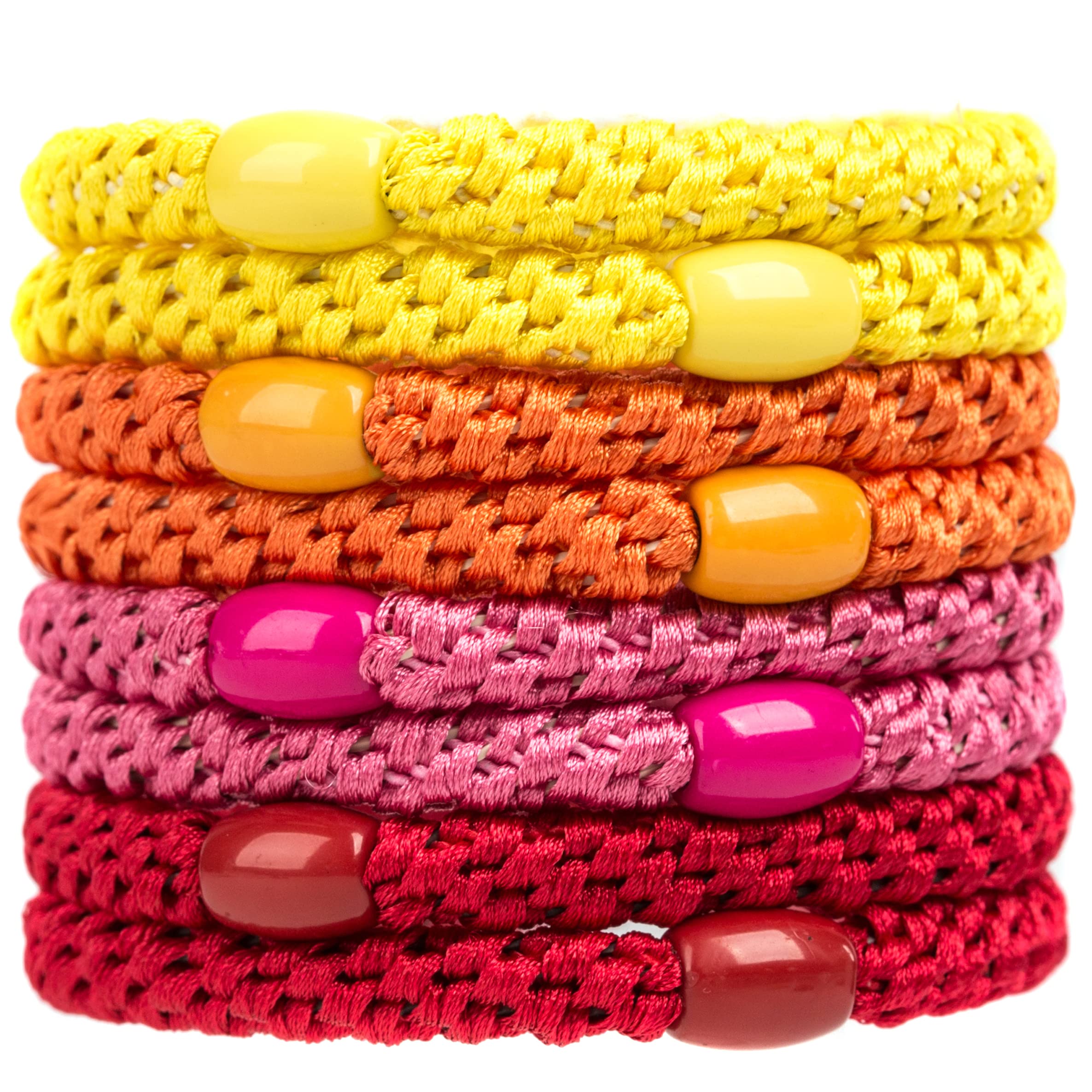 J.CARP 8Pcs Mixed color Hair Ties for Women Girls, Elastics Hair Bands Ponytail Holders, No Damage No Crease Hair Elastics, Perfect for Girls and Women with Thick or Curly Hair, Style 2 — image 1