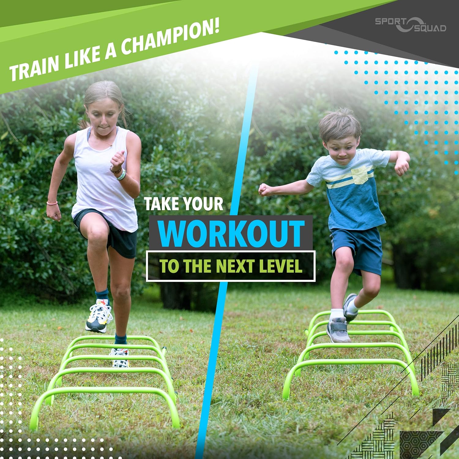 Sport Squad Speed Hurdles - 7" PVC Agility Training Hurdles - Pack of 5 Hurdles - Perfect for Soccer, Football, or Plyometric Training - Lightweight and Compact Storage : Sports & Outdoors