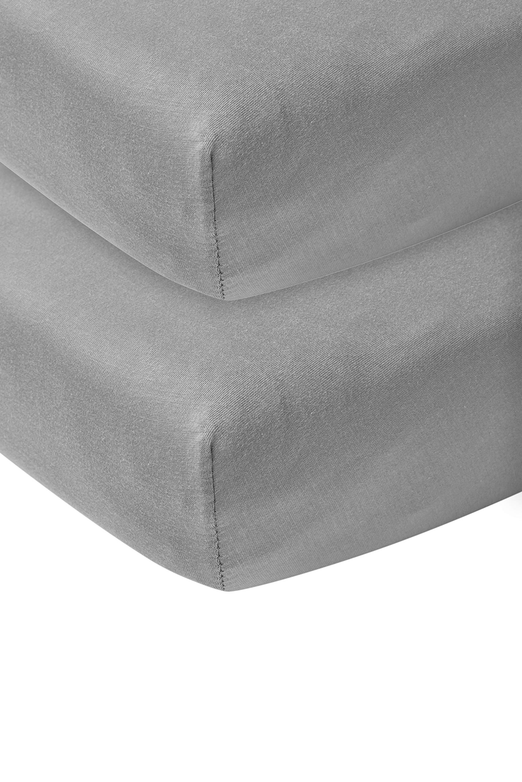 Meyco 564204 Jersey Fitted Sheet, Pack of 2, 60 x 120 cm (Cot Bed), 100% Cotton, Dark Grey