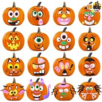 NT-ling – 100 Autocollants En Mousse Halloween – Formes Citrouille Et Paillettes – Décorations Auto-adhésives Pour Fête Et Activités Créatives