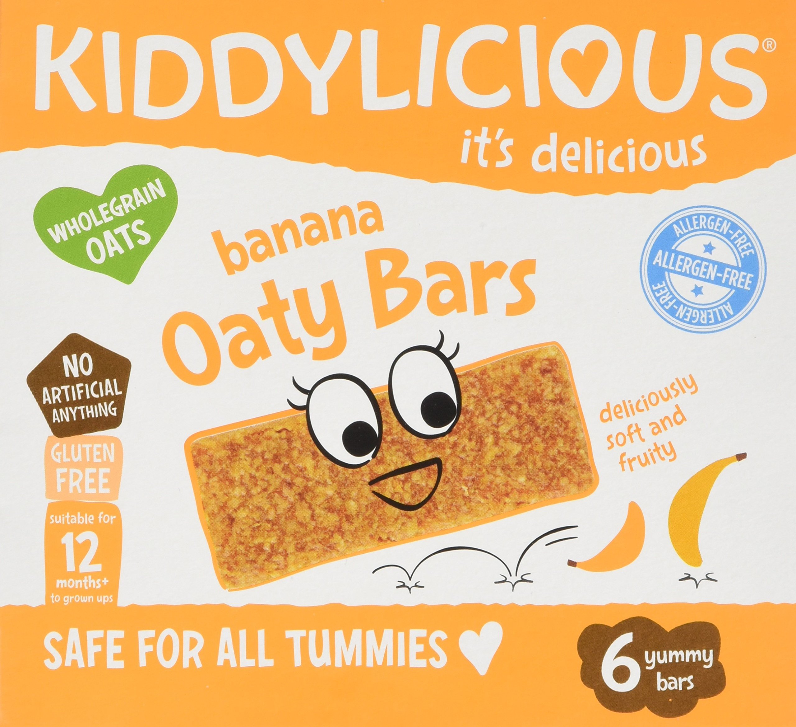Kiddylicious Banana Oaty Bars, 20 g x 6, (Pack of 6)