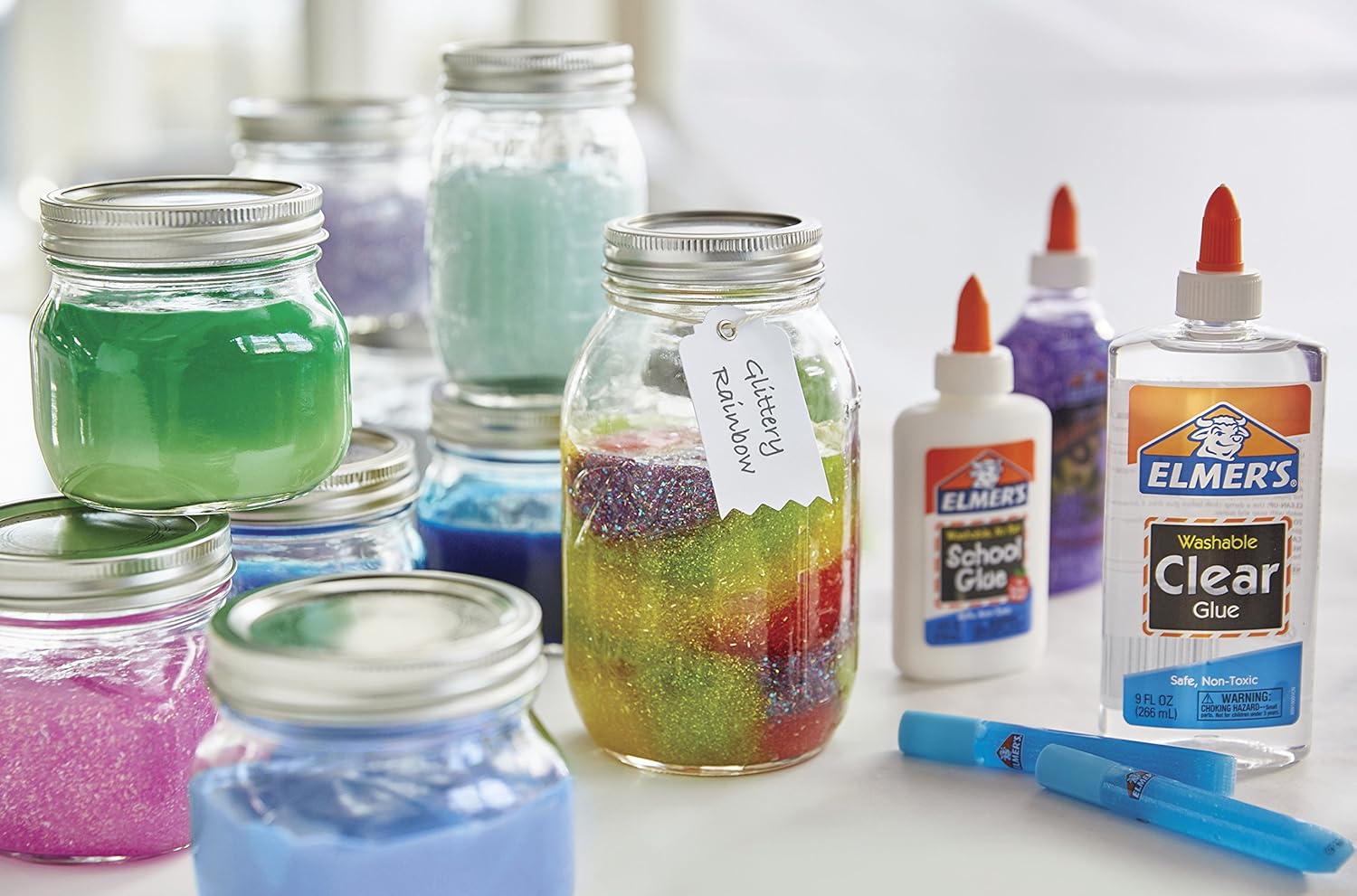 Elmer's Liquid School Glue, White, Washable, 16 Ounces - Great for Making Slime: Office Products