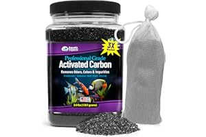 AQUATIC EXPERTS Premium Activated Carbon, Aquarium Carbon for Fish Tank Filter, Aquarium Filter Media, Granulated Charcoal for Fish Tanks, Activated Charcoal Bulk (3 lbs with Fine Mesh Bag)
