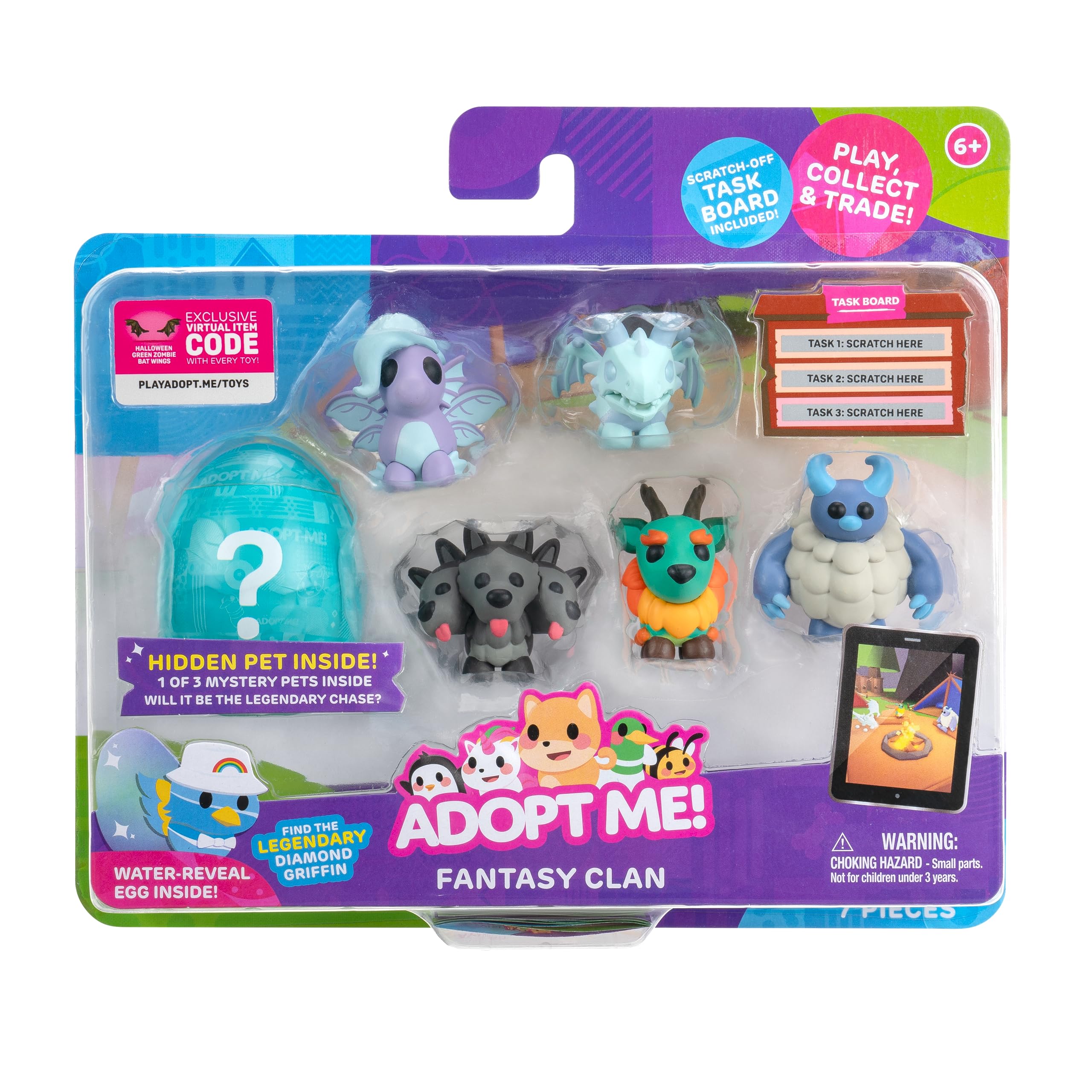 Adopt Me! Pets Multipack Fantasy Clan Wave 2 - Hidden Pet - Top Online Game - Fun Collectible Toys for Kids Featuring Your Favourite Pets, Ages 6+, Fantasy Clan Multipack — image 1