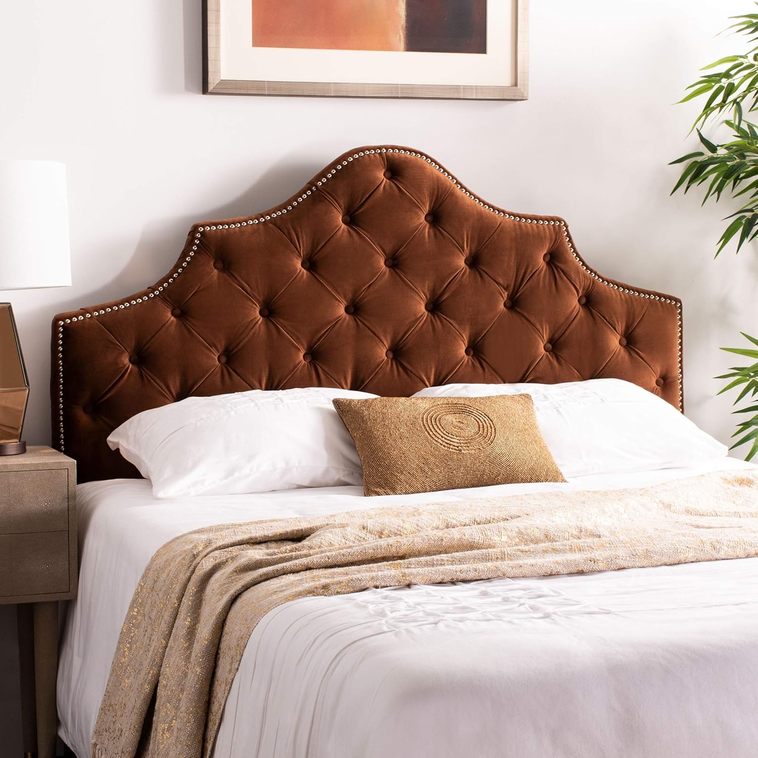 Best Queen Headboard Tufted Chocolate Brown