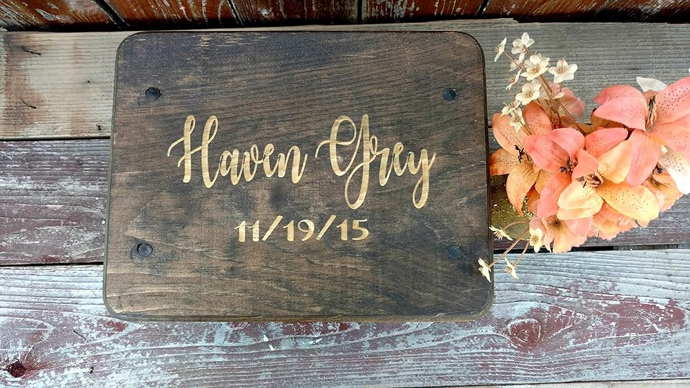 Step Stool Engraved with Custom Saying Handmade