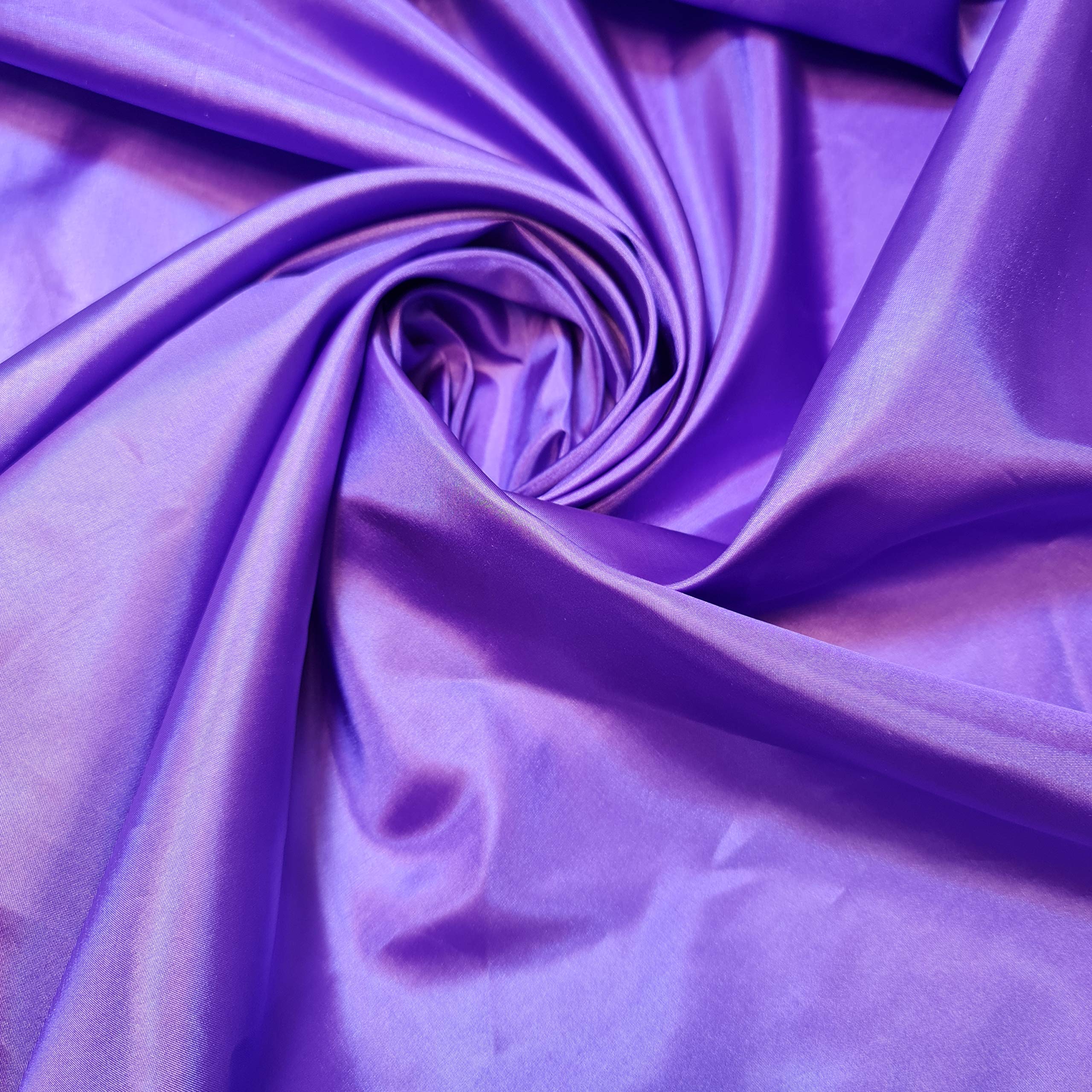 Habotai Dress Skirt Jacket Anti Static Lining Decor Fabric 150cm STH Available in 45 Colours (Purple, 2 Meter)