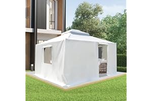 Domi 10' x 12' Winter Gazebo Cover, All Season Universal Waterproof Enclosed Cover with Sidewalls & Mesh Windows for Hardtop 