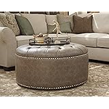 Wilcot Gray Color Oversized Accent Ottoman