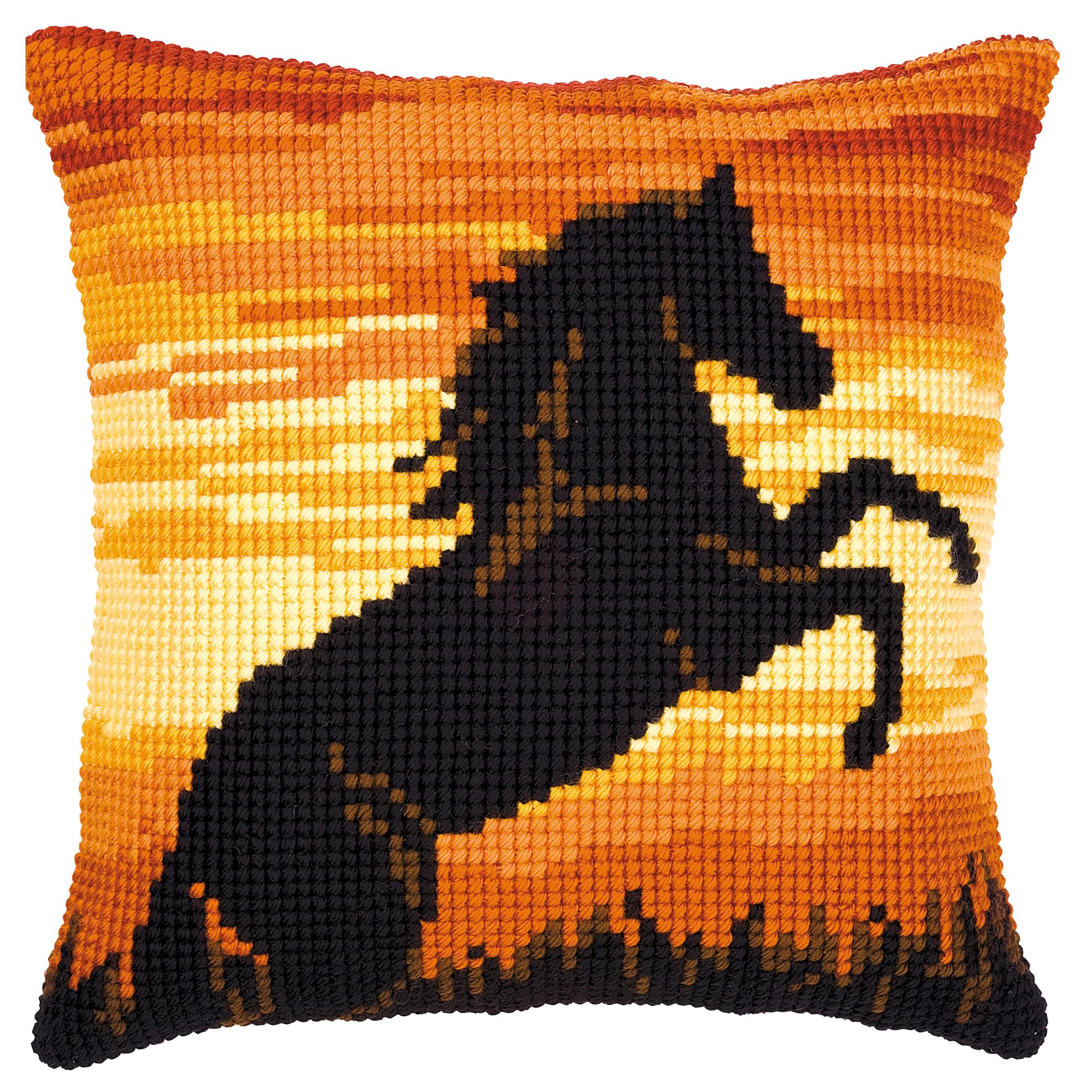 Vervaco Sunset Stallion Cross Stitch Cushion, Multi-Colour