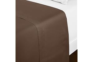 Mellanni California King Size Flat Sheet - Iconic Collection Bedding Sheets - Hotel Luxury, Extra Soft, Cooling Top Sheet - Wrinkle, Fade, Stain Resistant - 1 Flat Sheet Only (Cal King, Brown)