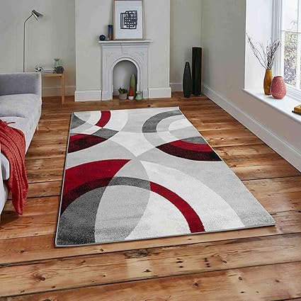 Nazar Tapis De Salon Geo Rouge 120x160 Cm Amazonfr