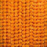 5Pcs Marigold Garland for Decoration,5 Feet Artificial Marigold Flowers | Diwali Decorations for Home,Day Of The Dead Decorations,Orange Artificial Marigold Heads for Halloween Diwali Party,Wedding